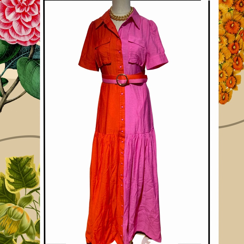 Pink Red Maxi Dress